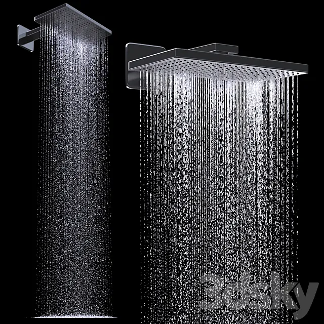 Overhead shower 460 300 1 jet 3D Model