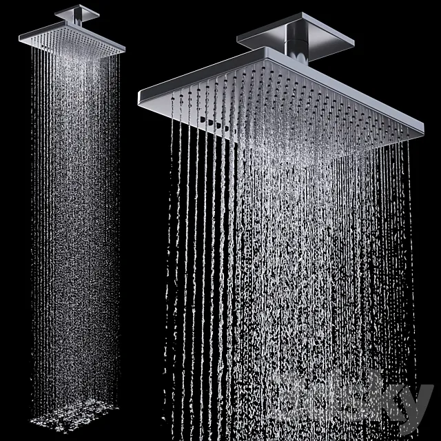 Overhead shower 460300 2jet 3D Model