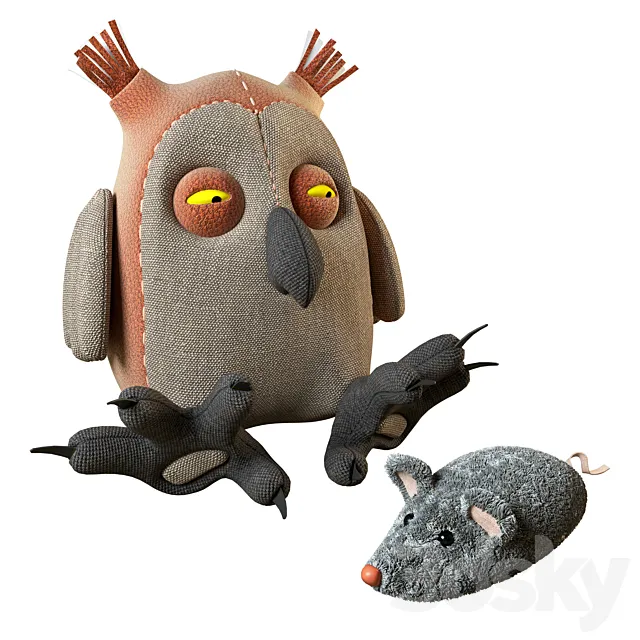Owl and mouse 3DModel Owl and mouse 3DModel