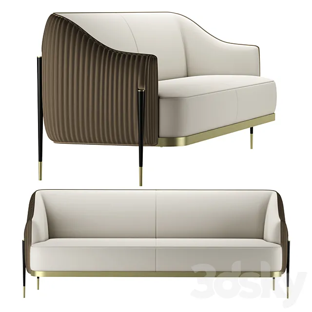 Oxford 3P Sofa 3D Model