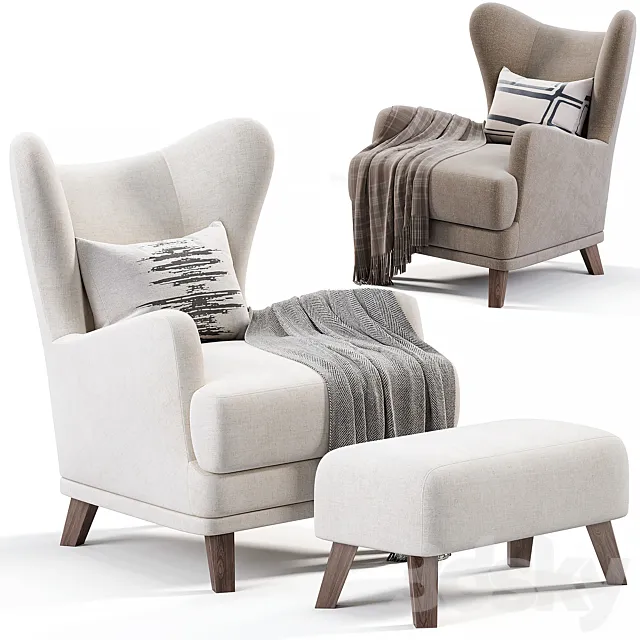 Oxford Armchair By Divan.ru 3D Model Oxford Armchair By Divan.ru 3D Model