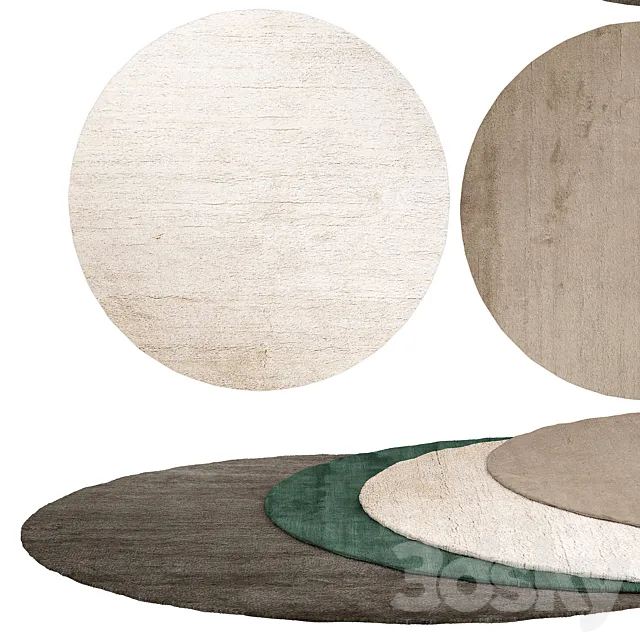 Oxwich round rugs 3D Model