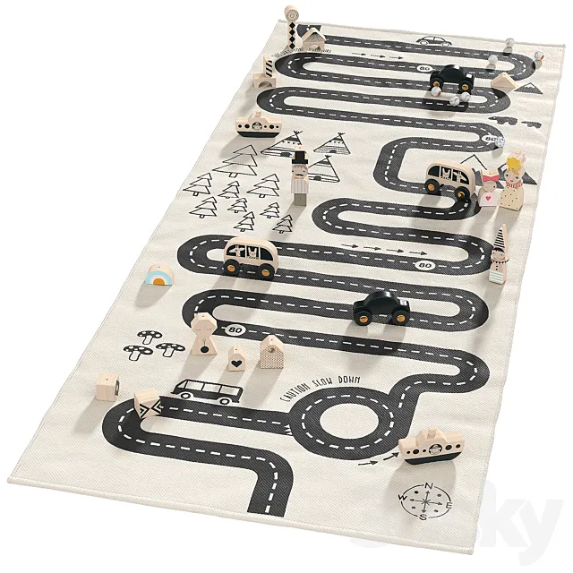 Oyolivingdesign Adventure Rug Offwhite 3D Model Oyolivingdesign Adventure Rug Offwhite 3D Model