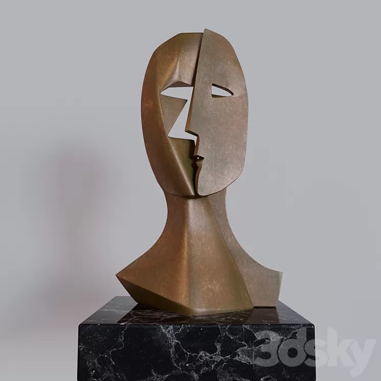 PABLO PICASSO BRONZE SCULPTURE MASK 3D Model