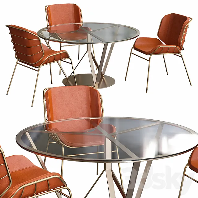 PACE PINK GOLD TABLE BY GARILAB BY PITER PERBELLINI 3DModel