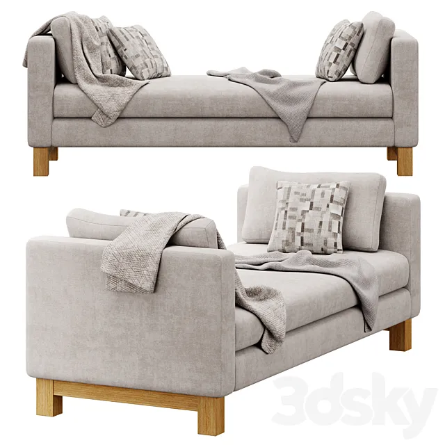 Pacific Daybed with Wood Legs by Crate & barrel 3D Model Pacific Daybed with Wood Legs by Crate & barrel 3D Model