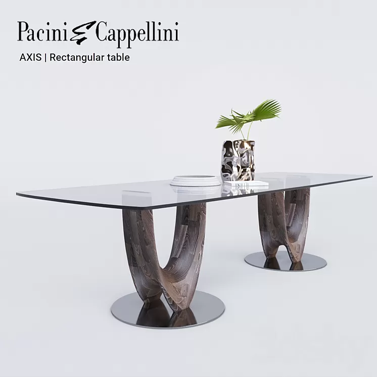 Pacini Cappellini AXIS Rectangular table 3D Model Pacini Cappellini AXIS Rectangular table 3D Model