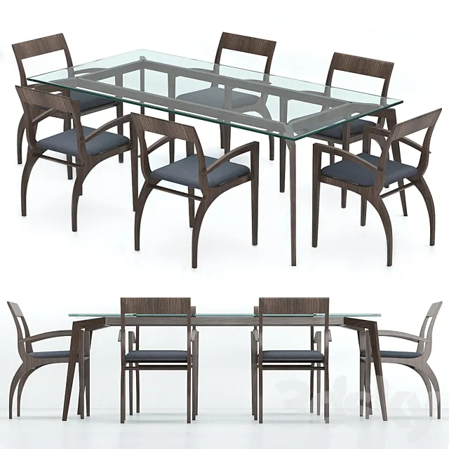 Pacini Cappellini Thelma Table and Chair 3D Model