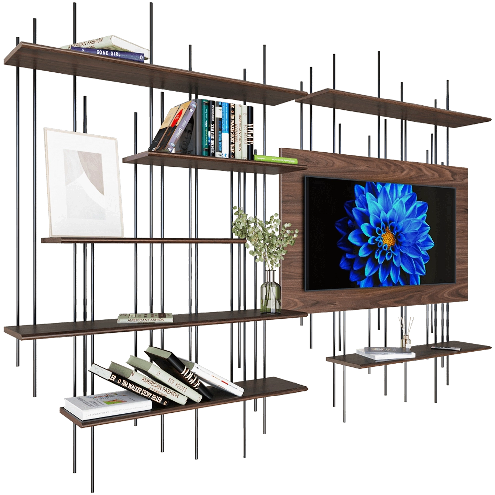 Pacini & Cappellini – Wall bookcase with TV stand Tube 3D Model Pacini & Cappellini – Wall bookcase with TV stand Tube 3D Model
