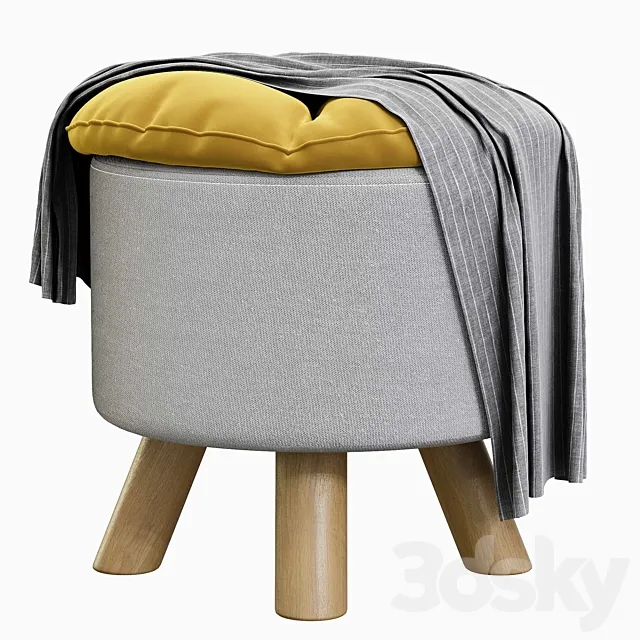 Padded seat pouf 3DModel Padded seat pouf 3DModel