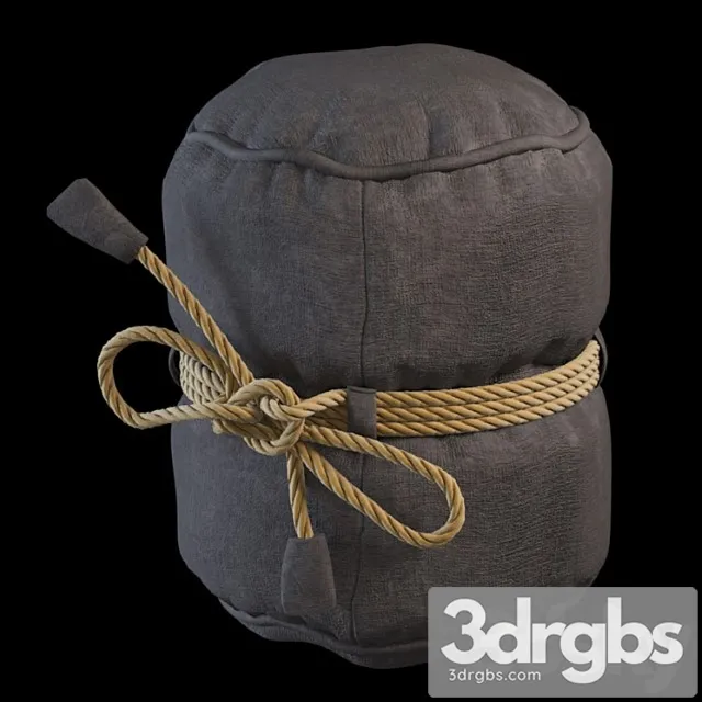 Padded Stool Knecht Graphite 3D Model Download