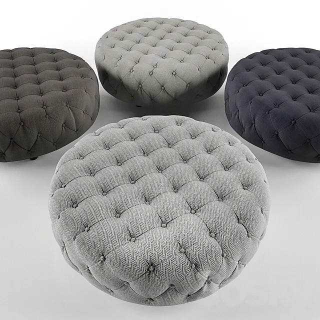 Padma Tufted Ottoman 3D Model Padma Tufted Ottoman 3D Model