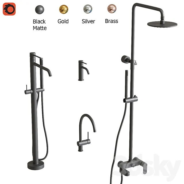 Paffoni Mixer Set 3D Model