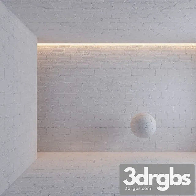 Painted cinderblocks brick wall 3D Model Download