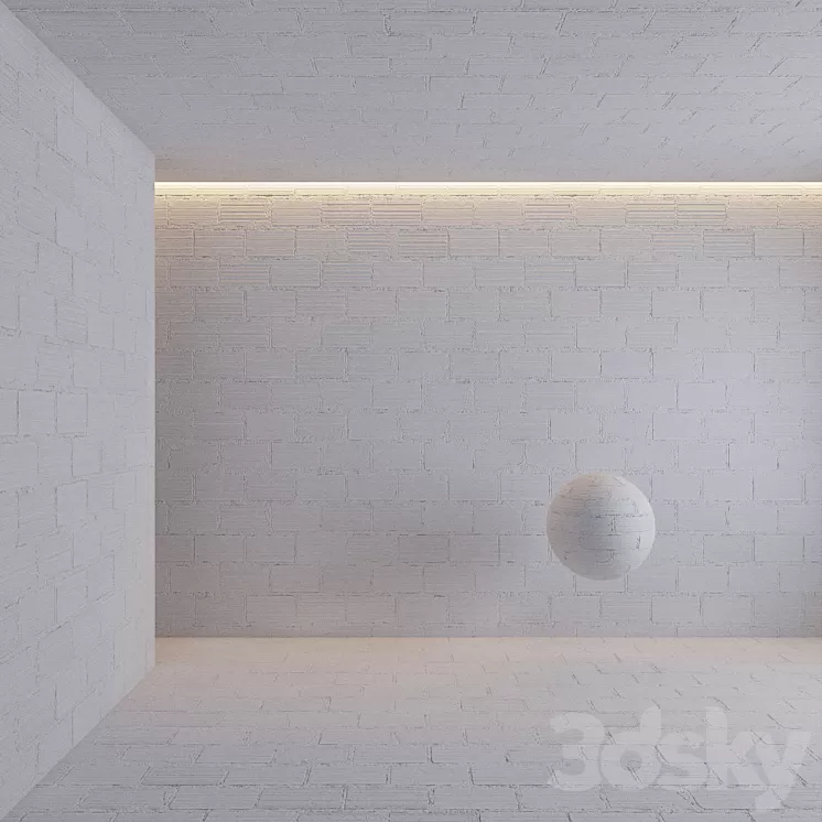 Painted Cinderblocks brick wall 3D Model Painted Cinderblocks brick wall 3D Model