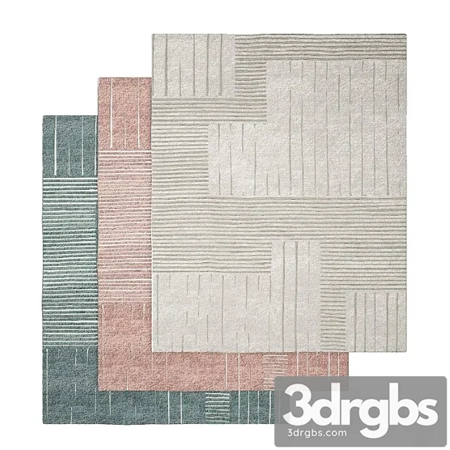 Painted mixed stripes rug