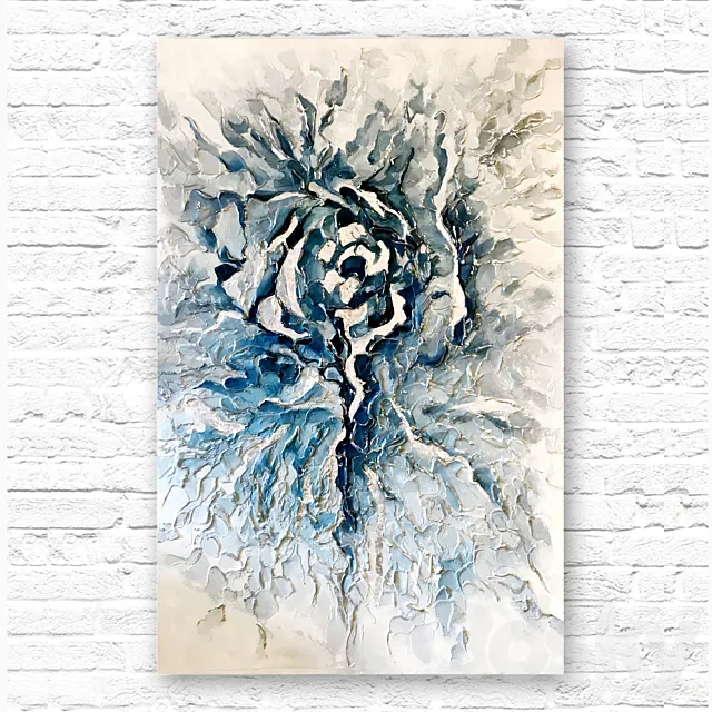 Painting Abstraction of white and blue 3D Model Painting Abstraction of white and blue 3D Model