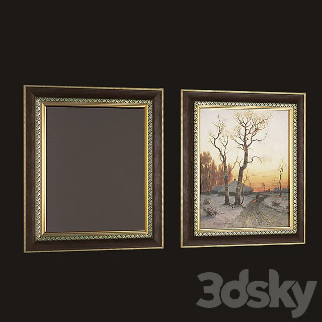 Painting + mirror picture + mirror 3D Model Painting + mirror picture + mirror 3D Model