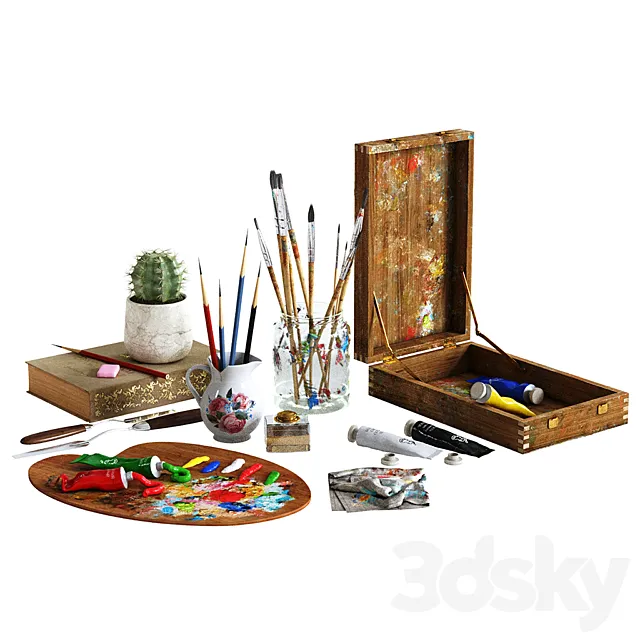 Painting set 3D Model