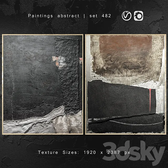Paintings abstract | set 482 3D Model