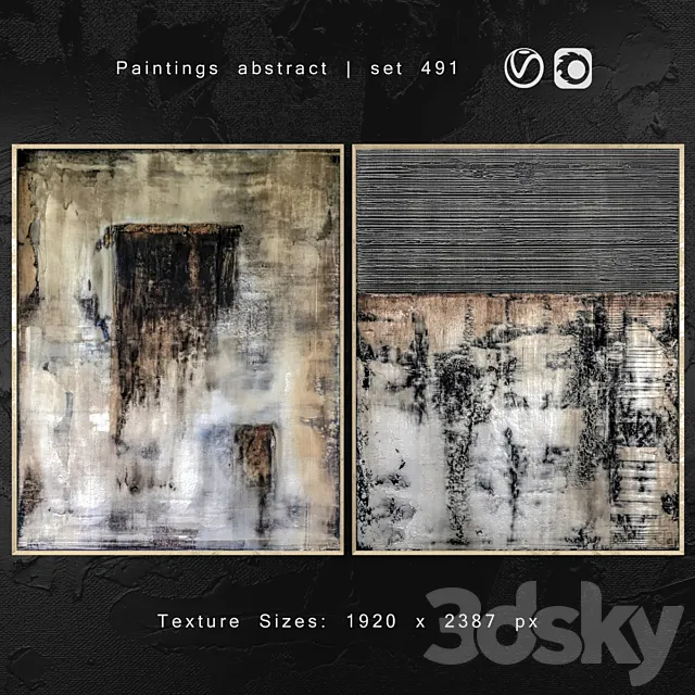 Paintings abstract | set 491 3D Model