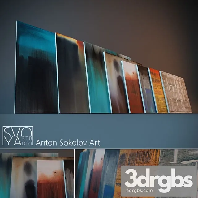 Paintings by anton sokolov. series 1 3D Model Download