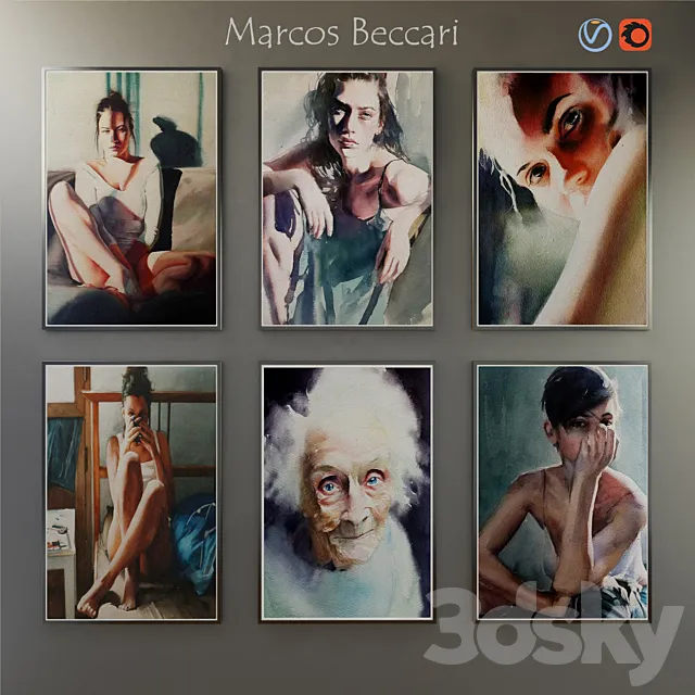 Paintings by Marcos Beccari 3DModel Paintings by Marcos Beccari 3DModel