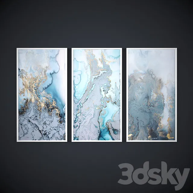 Paintings collection Abstraktsiya 3DModel Paintings collection Abstraktsiya 3DModel