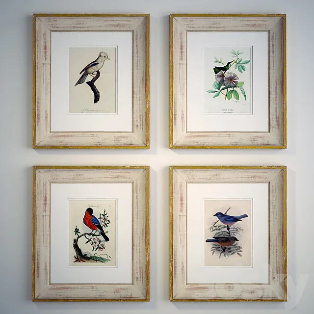 Paintings framed vintage 3D Model