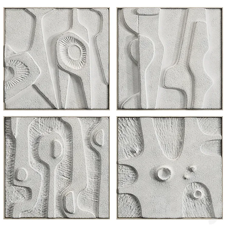 Paintings made of stone 3D Model Free Download