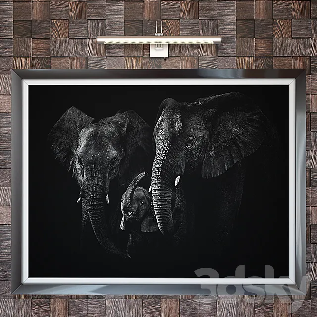 Paintings set 01 & Picture lamp paulmann 3DModel Paintings set 01 & Picture lamp paulmann 3DModel