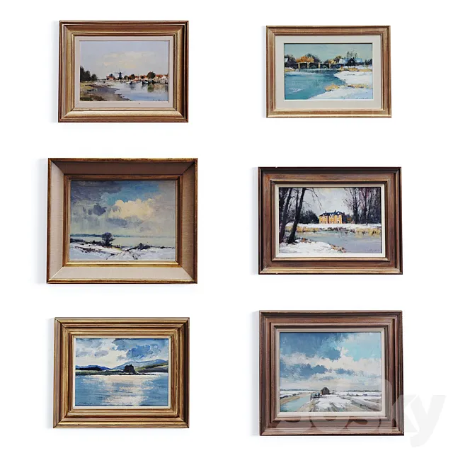 Paintings Set by Ian Houston 3DModel Paintings Set by Ian Houston 3DModel