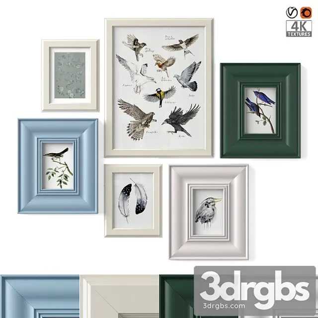 Paintings With Birds 3D Model Download