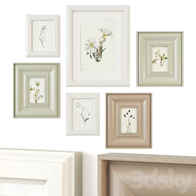 Paintings with flowers 3D Model Free Download