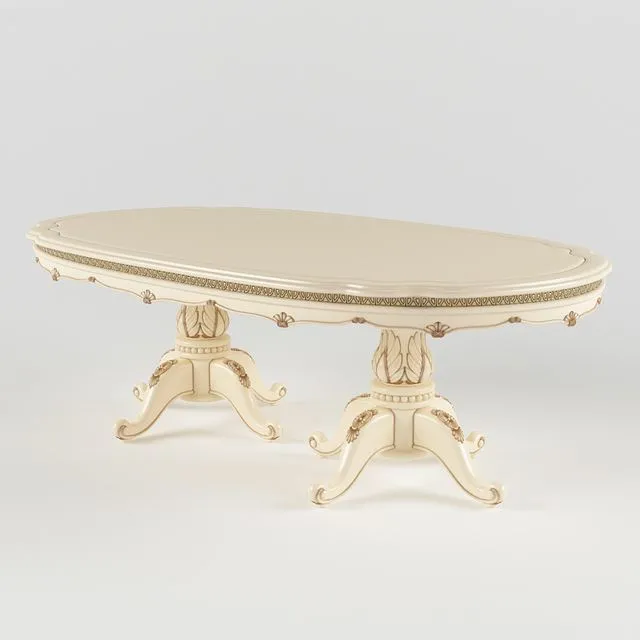 Palatial Oval Dining Table 3D Model Palatial Oval Dining Table 3D Model