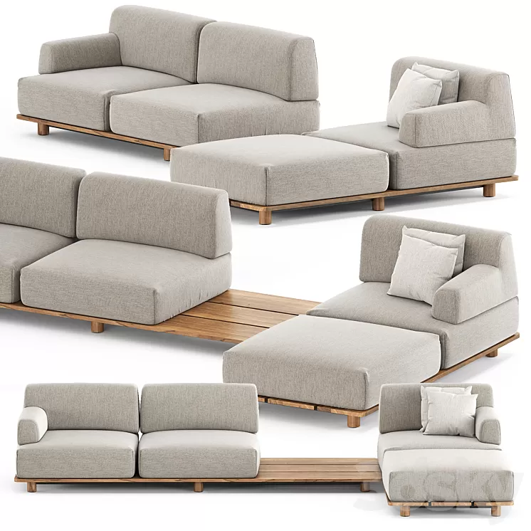 Palco sofa module set 3 by Kristalia 3D Model Free Download