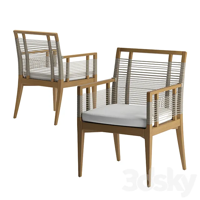 Palecek Amalfi Outdoor Armchair 3D Model