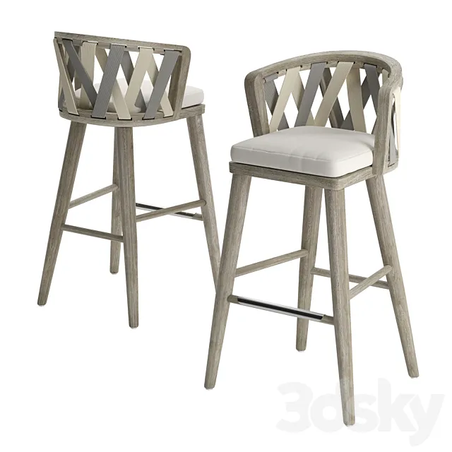 Palecek Boca Outdoor Barstool 3D Model