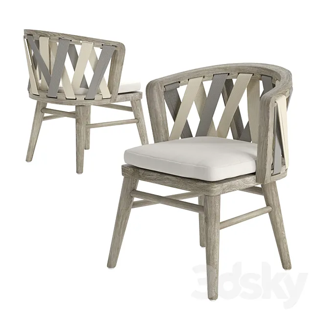 Palecek Boca Outdoor Side Chair 3D Model
