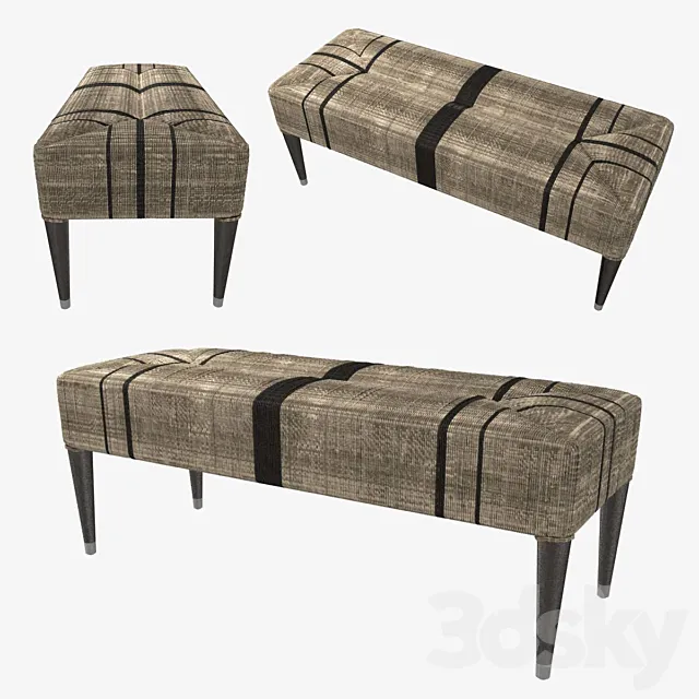 Palecek Fritz Rope Bench 3d model 3D Model Palecek Fritz Rope Bench 3d model 3D Model