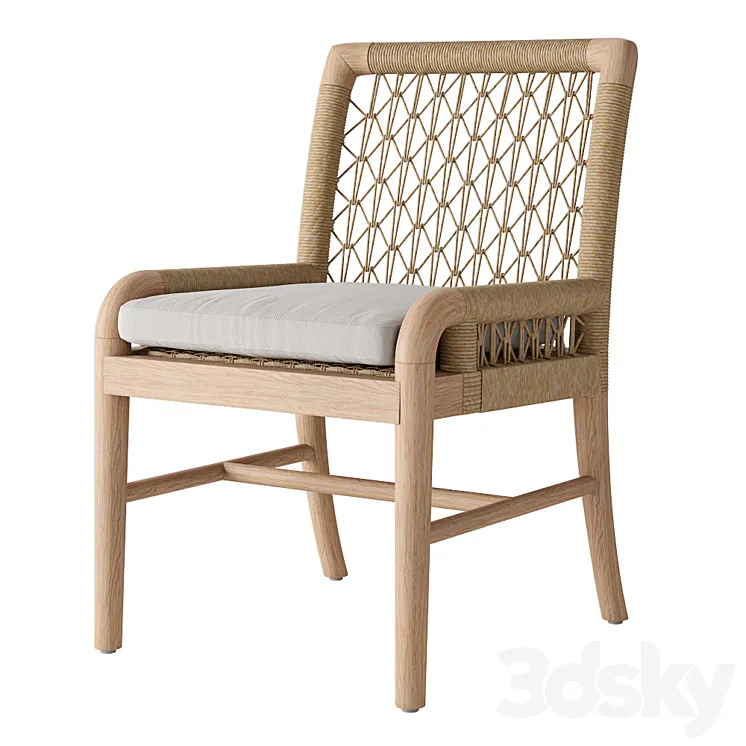 Palecek Montecito Outdoor Side Chair 3D Model Free Download