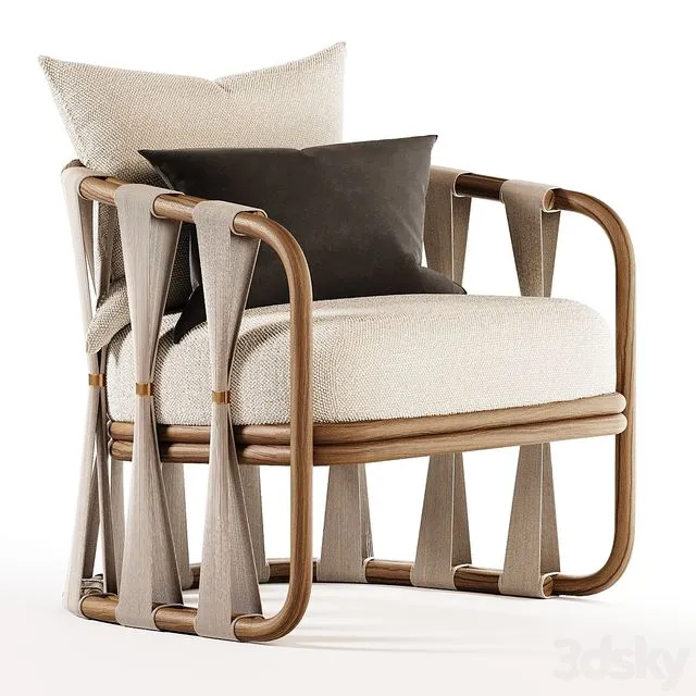 Palecek Strings Attached Lounge Chair 3D Model Palecek Strings Attached Lounge Chair 3D Model