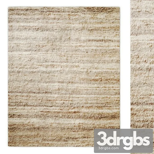 Palette stripe hand-knotted wool shag rug rh 3D Model Download