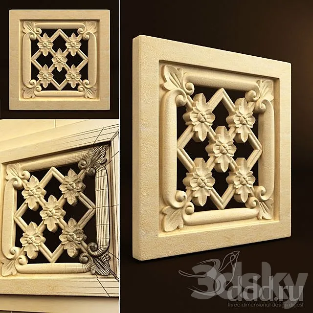 Palimanan Carving Ornament 04 3D Model