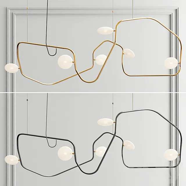 Palindrome 6 Light LED Chandelier 3D Model Palindrome 6 Light LED Chandelier 3D Model