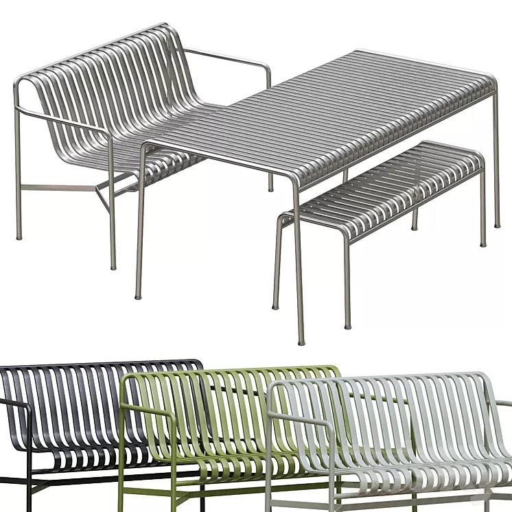 Palissade Hay Table Set2 3D Model Free Download