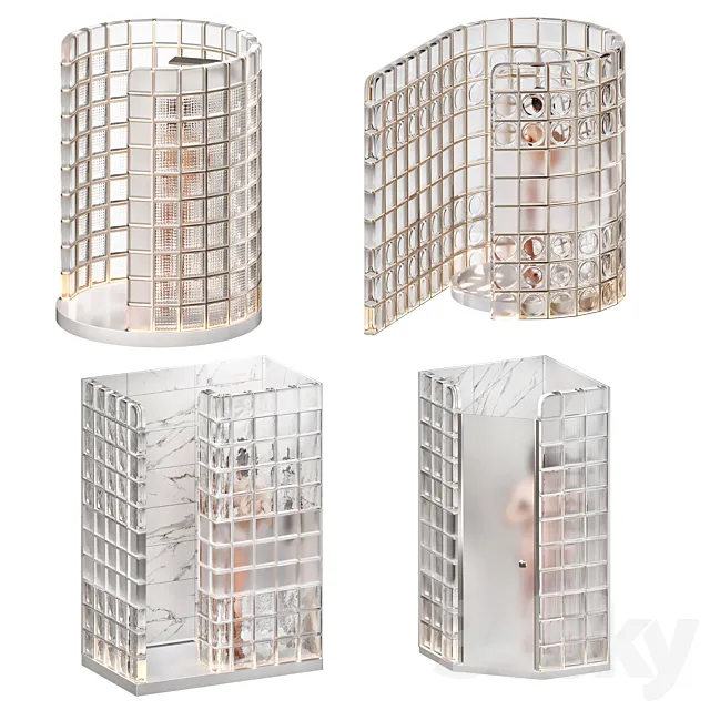 Pallet of glass block 3D Model