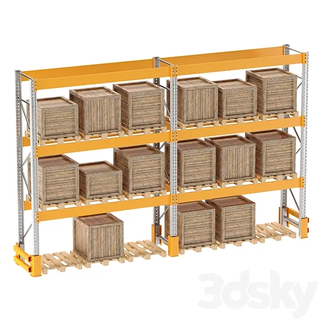 PALLET STORAGE RACK (pallet box) 3D Model