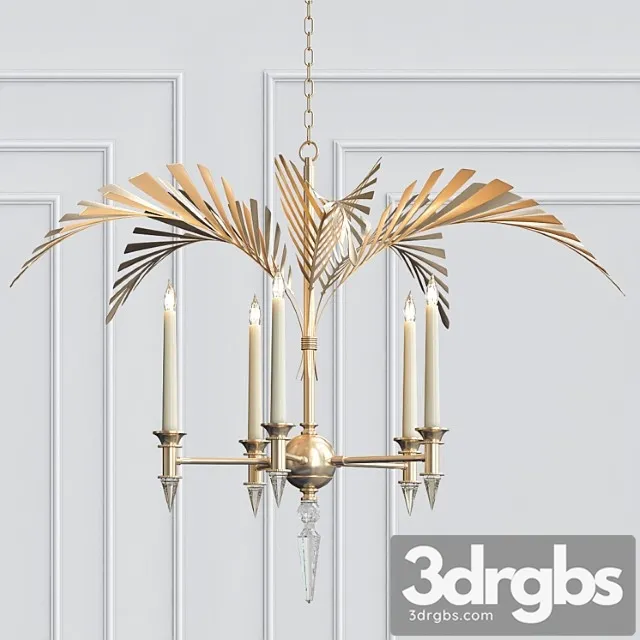Palm Frond 5 Light Chandelier 3D Model Download
