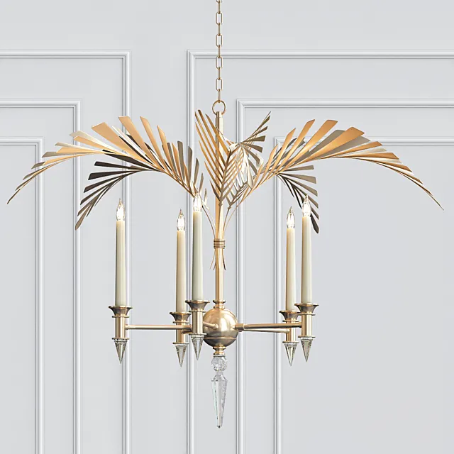 Palm Frond 5-Light Chandelier 3D Model Palm Frond 5-Light Chandelier 3D Model